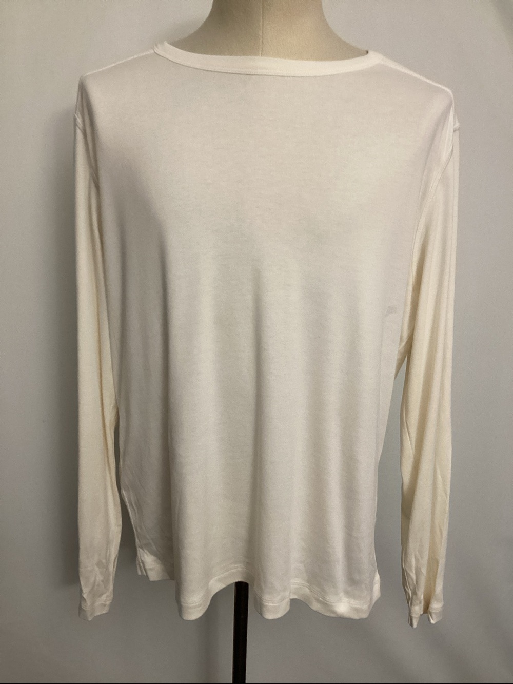 NWOT Theory Men's  Essential Long-Sleeve Tee Vanilla Cotton XXL